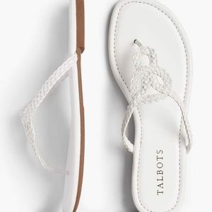 NWT Talbots faux-leather flip flops